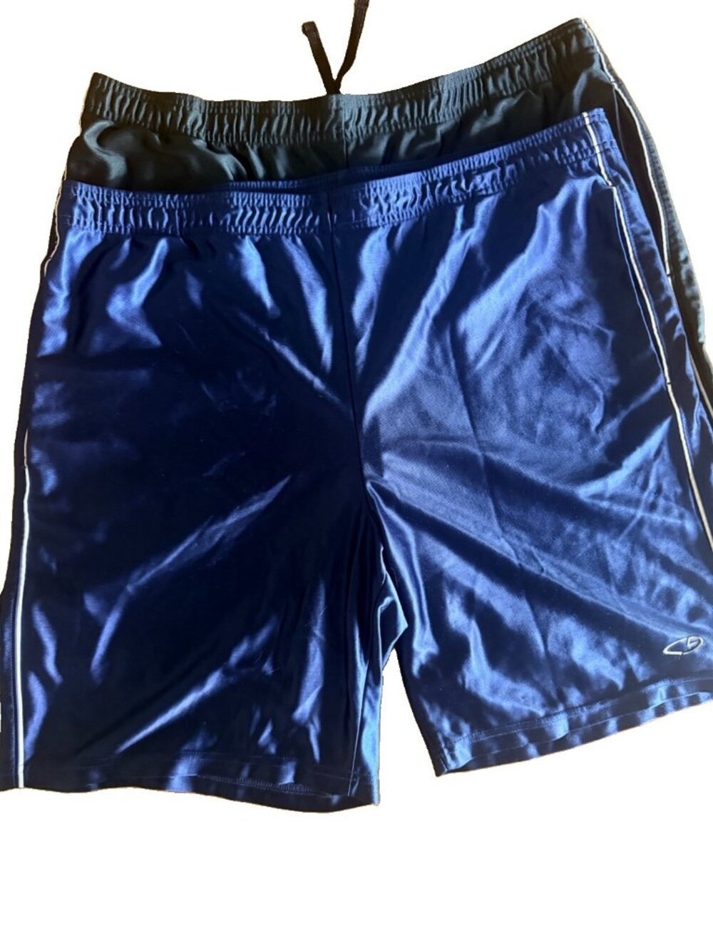 2 Champion Shorts Mens LG Black& Blue Performance Athletic Training Drawstring